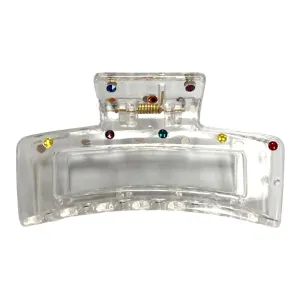 Bari Lynn Swarovski Crystal Clear Rectangle Claw Clip - 2 Colors