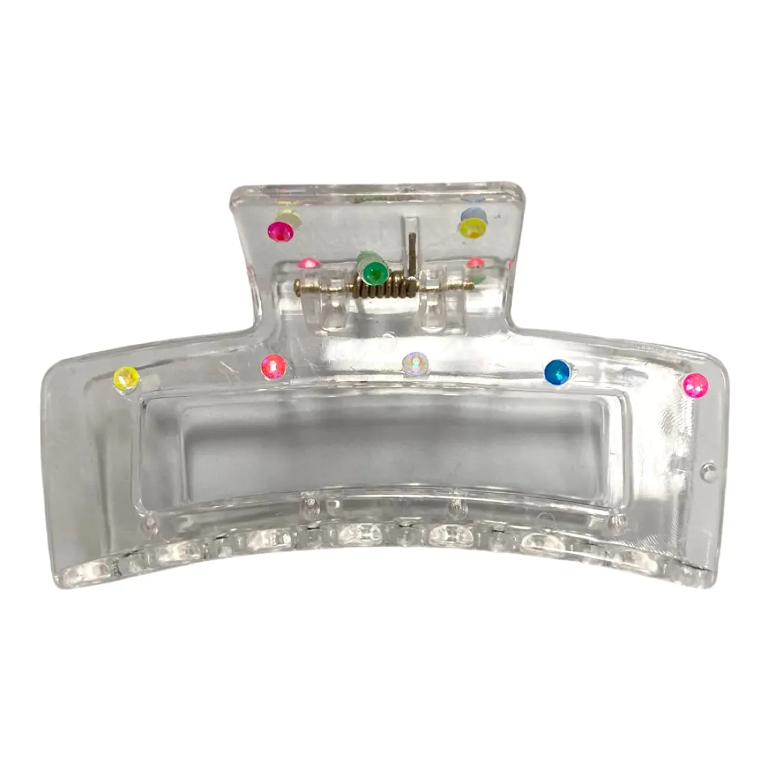 Bari Lynn Swarovski Crystal Clear Rectangle Claw Clip - 2 Colors