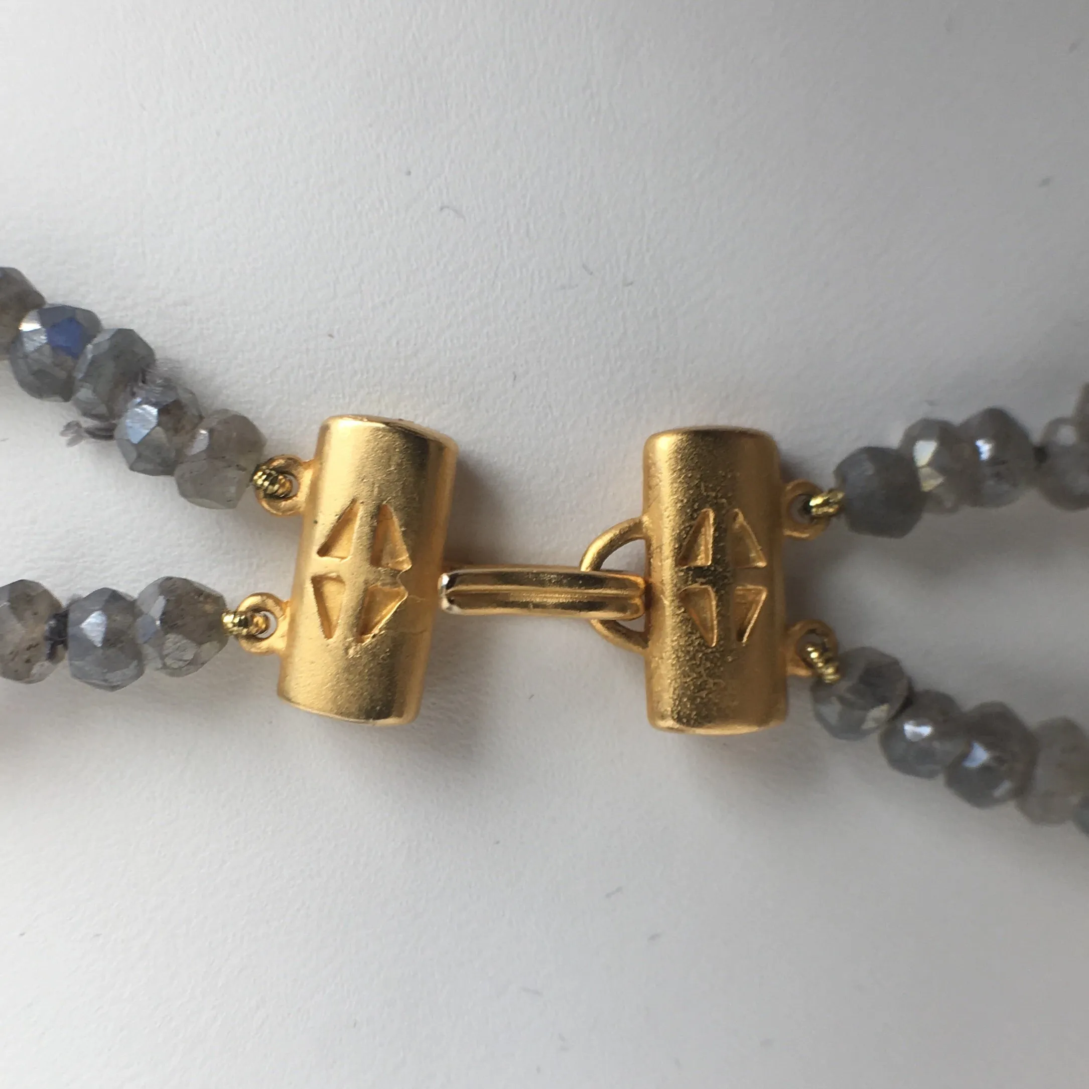 Baroque Pearl and Labradorite Double Strand Necklace