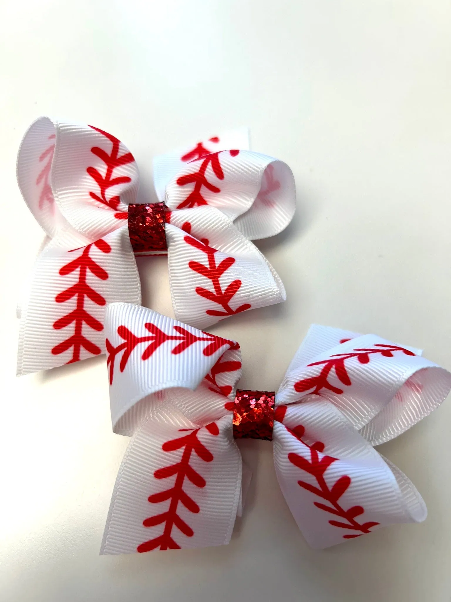 ⚾Baseball Messy Glitter Bows
