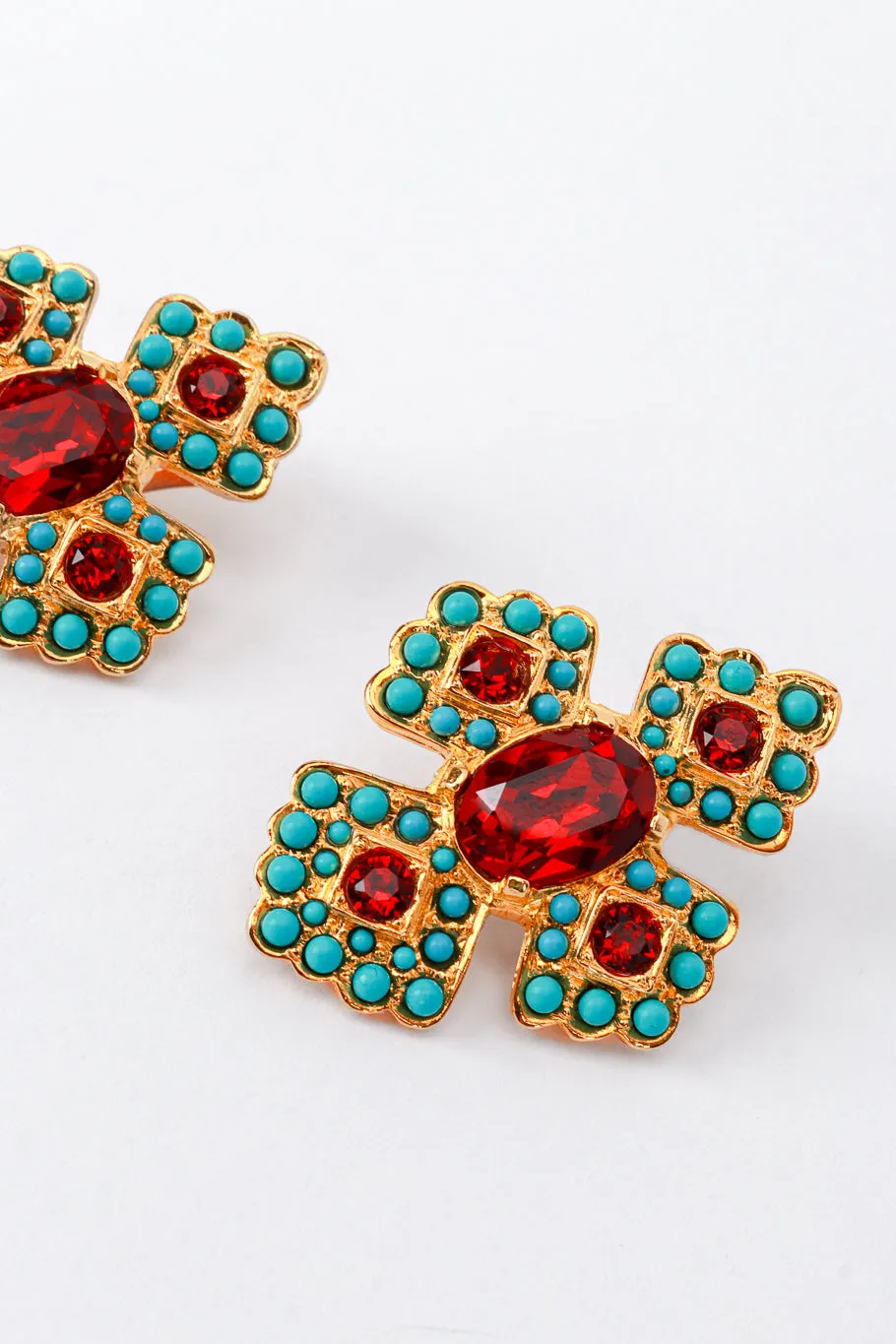 Beaded Byzantine Cross Earrings