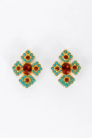 Beaded Byzantine Cross Earrings