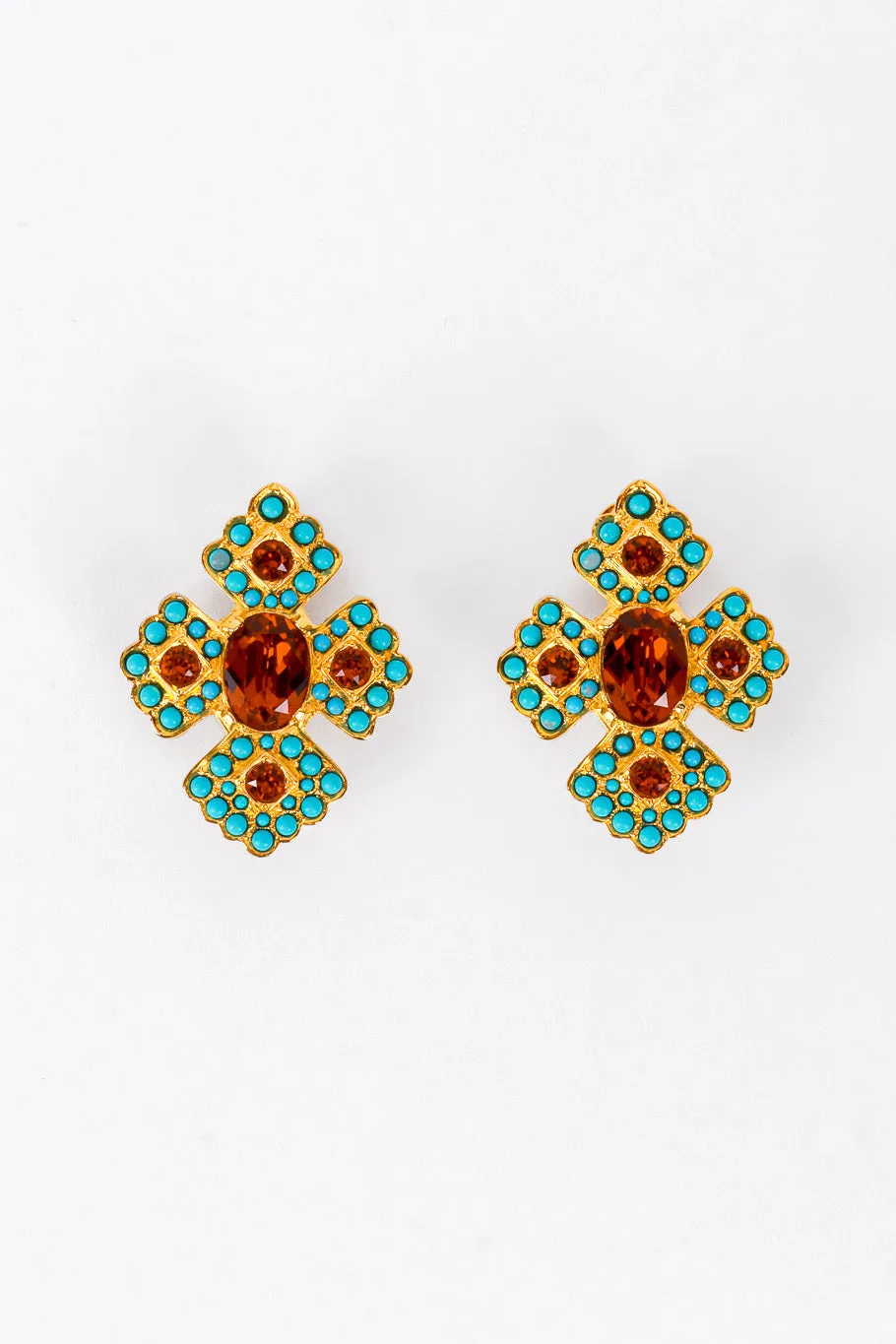 Beaded Byzantine Cross Earrings