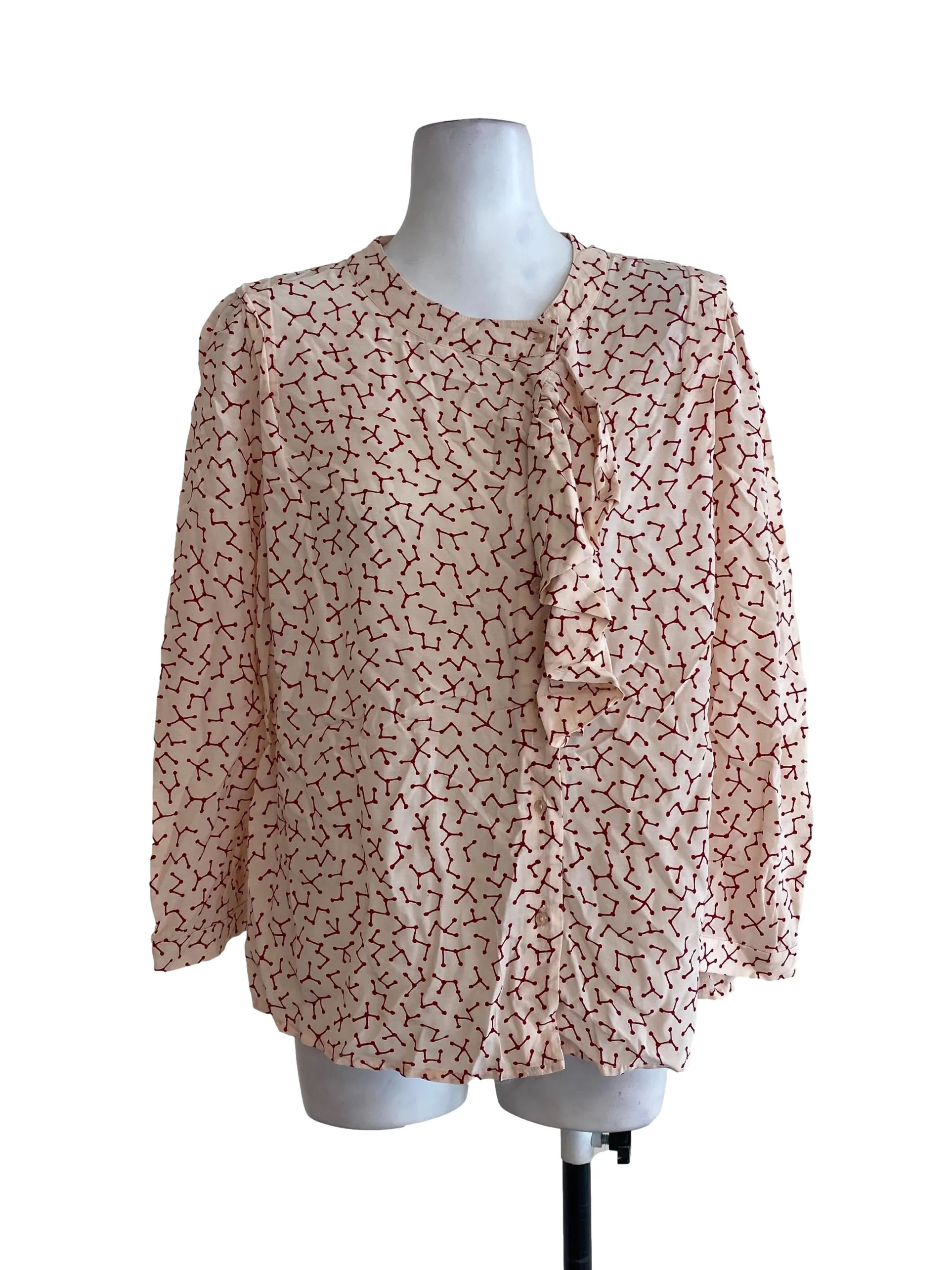 Beige Patterned Blouse