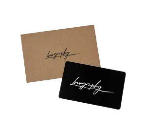 biography gift card