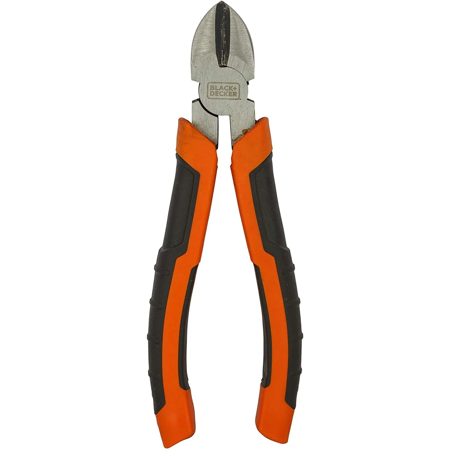 Black Decker 180mm Bimaterial Steel Diagonal Cutting Pliers for Gripping, Twisting, Bending & Cutting Wire