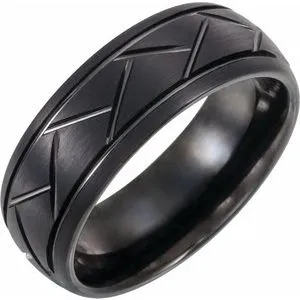 Black PVD Tungsten 8 mm Band Size 12.5