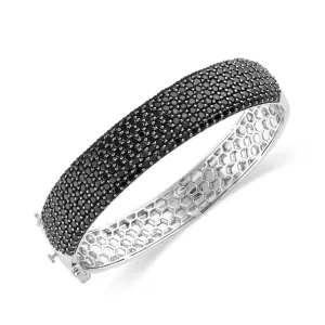 Black Spinel Pave Bangle with Sterling Silver
