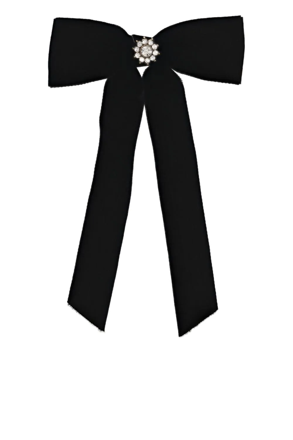 Black Velvet Embellished Bow Barrette