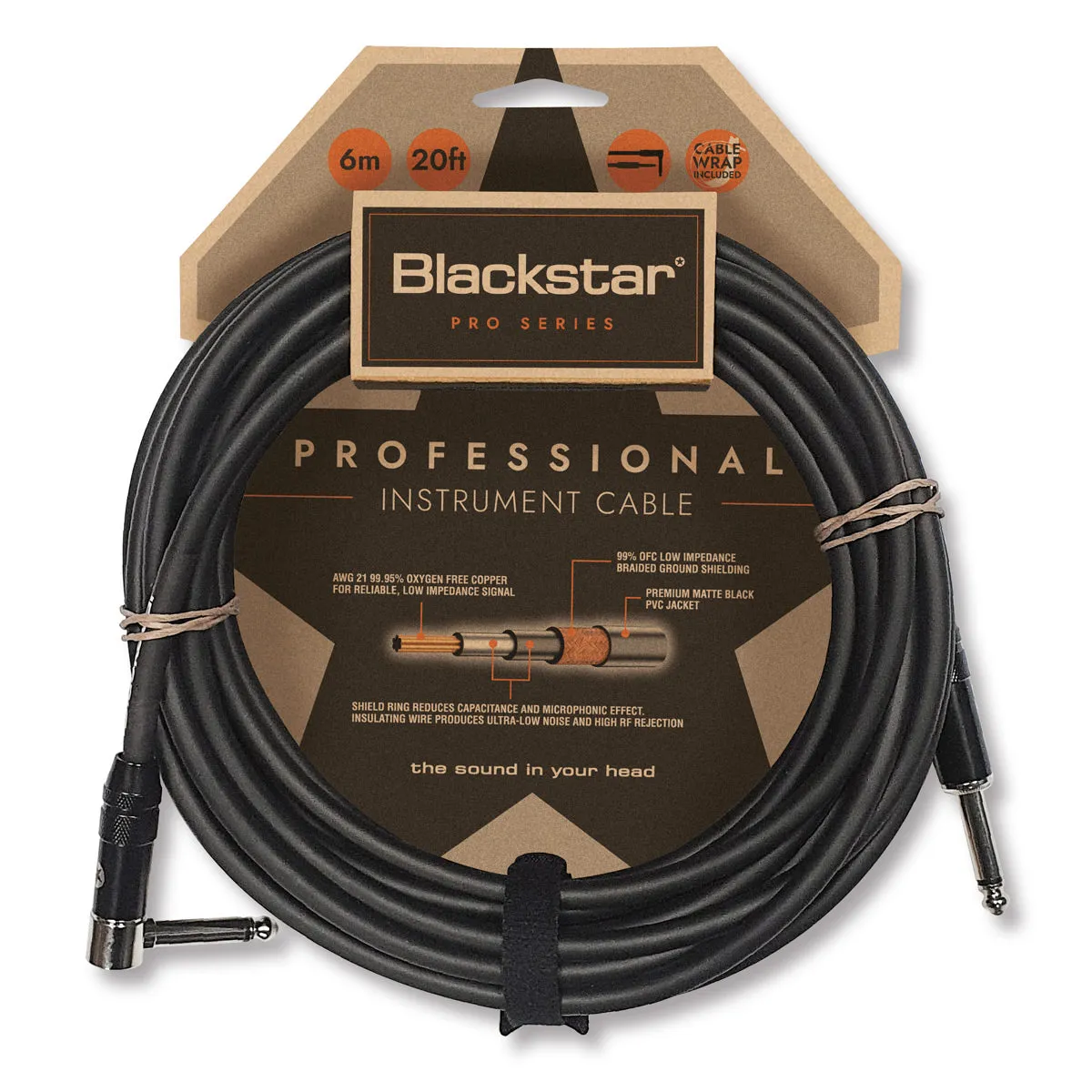 Blackstar Pro Series 6m Instrument Cable, Straight/Angled