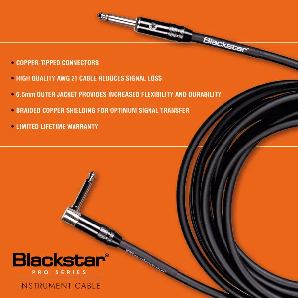 Blackstar Pro Series 6m Instrument Cable, Straight/Angled