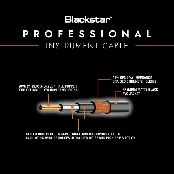 Blackstar Pro Series 6m Instrument Cable, Straight/Angled