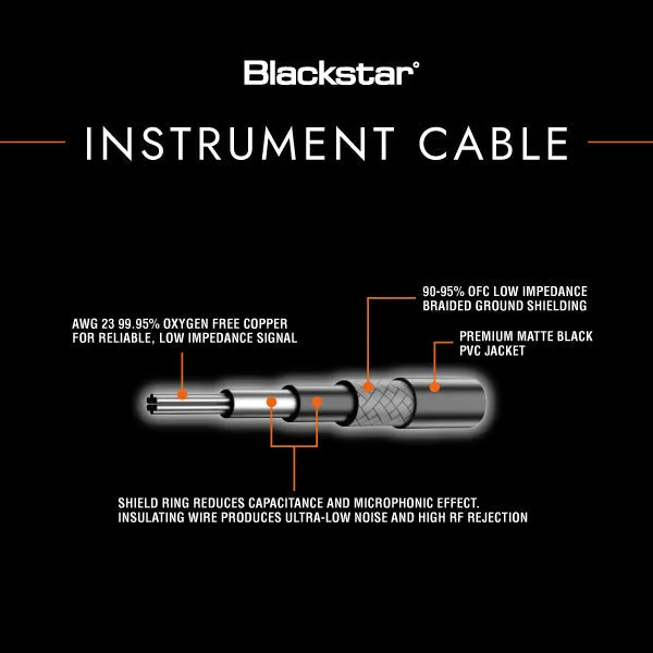 Blackstar Standard 3m Instrument Cable, Straight/Angled