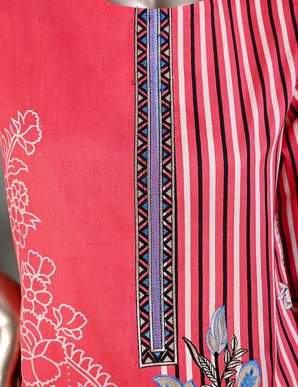 BLC-01A - Checkered Field | Un-Stitched Embroidered Lawn Dress