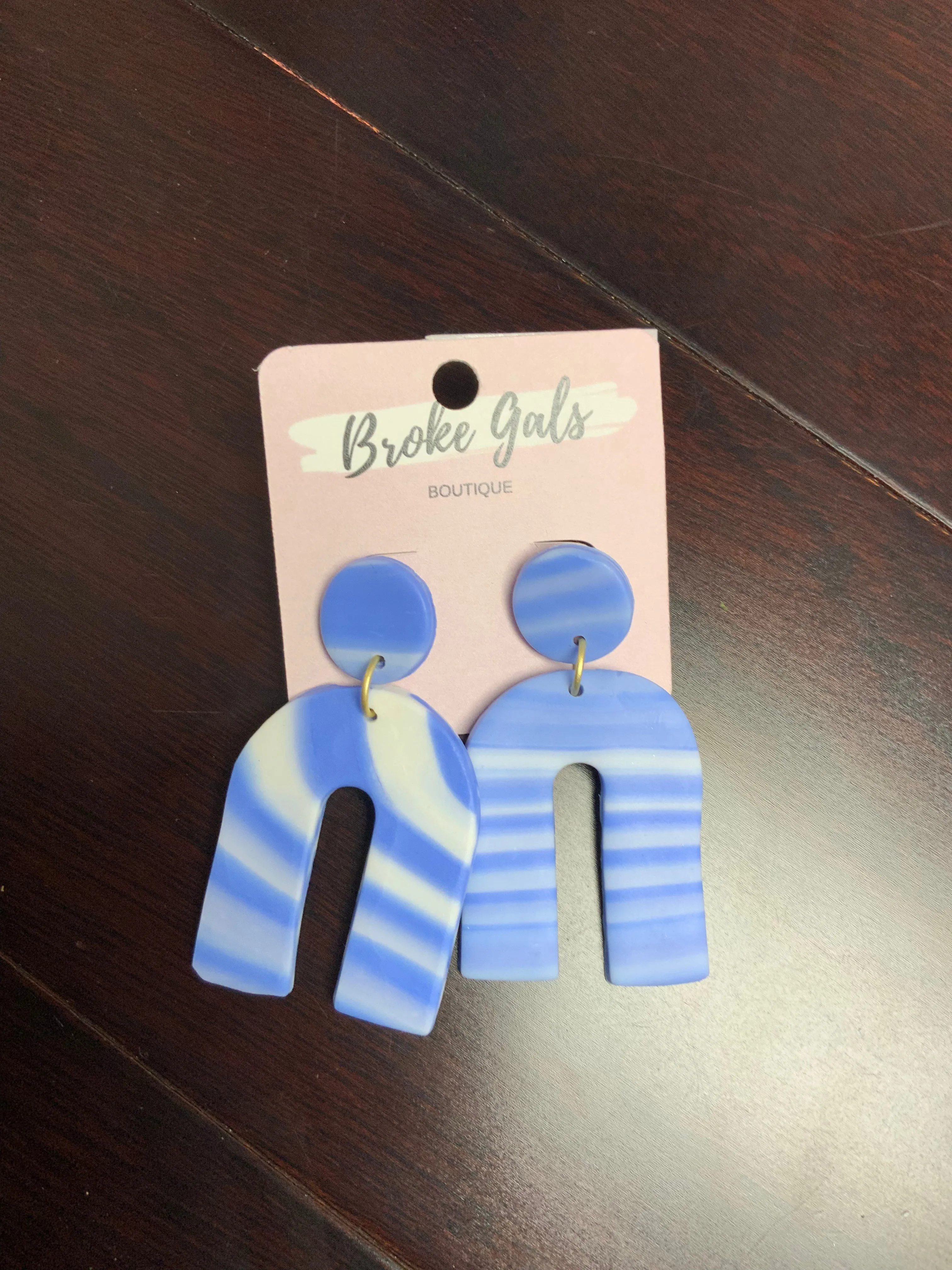 Blue and White Earrings