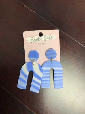 Blue and White Earrings