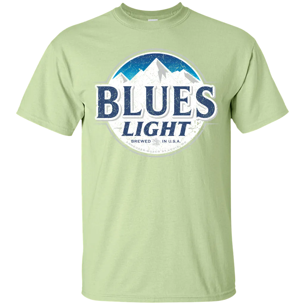 Blues Busch Light Beer T-Shirt Custom Designed Color Worn Label Pattern