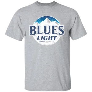 Blues Busch Light Beer T-Shirt Custom Designed Color Worn Label Pattern