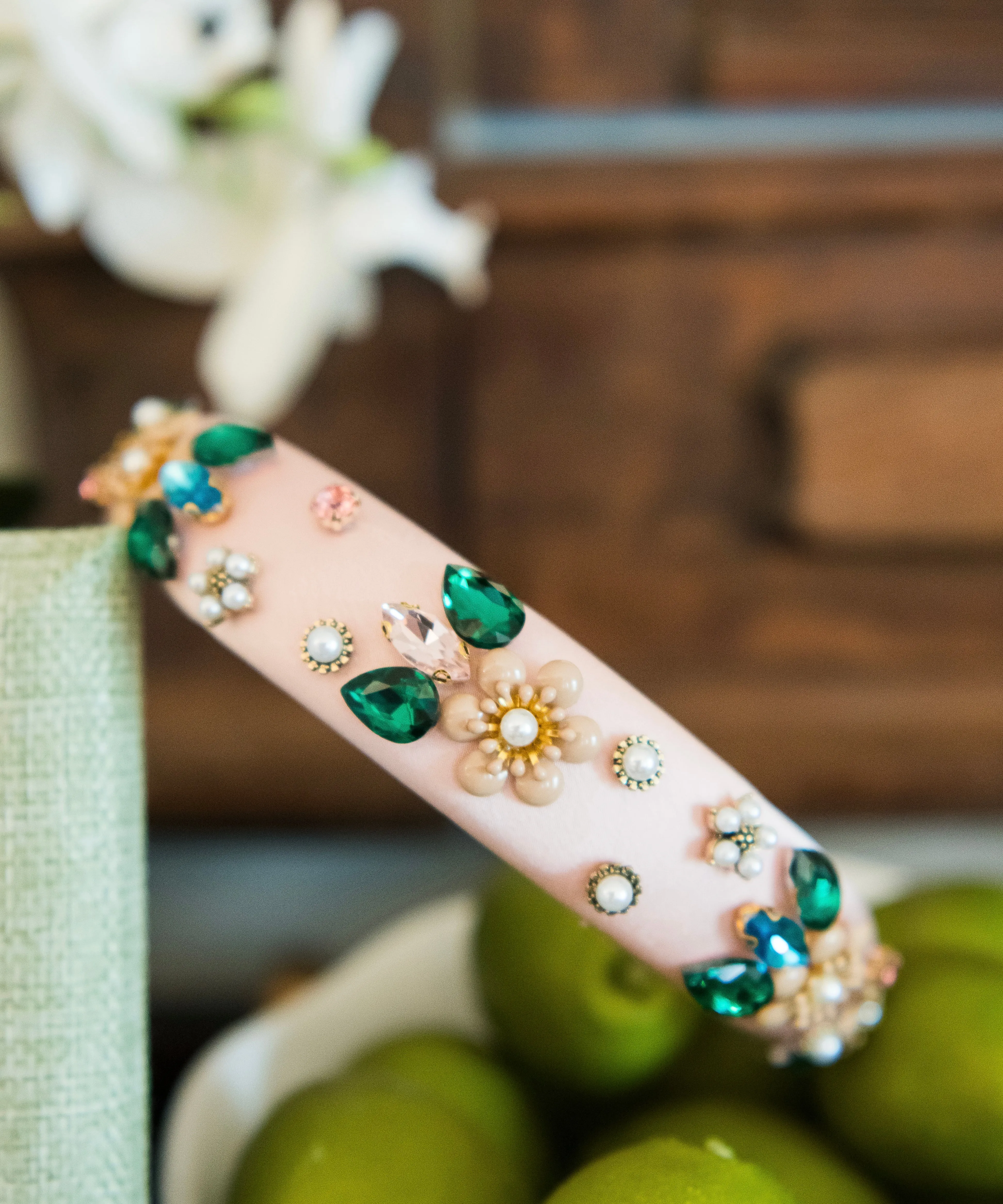 Blush Embellished Padded Headband