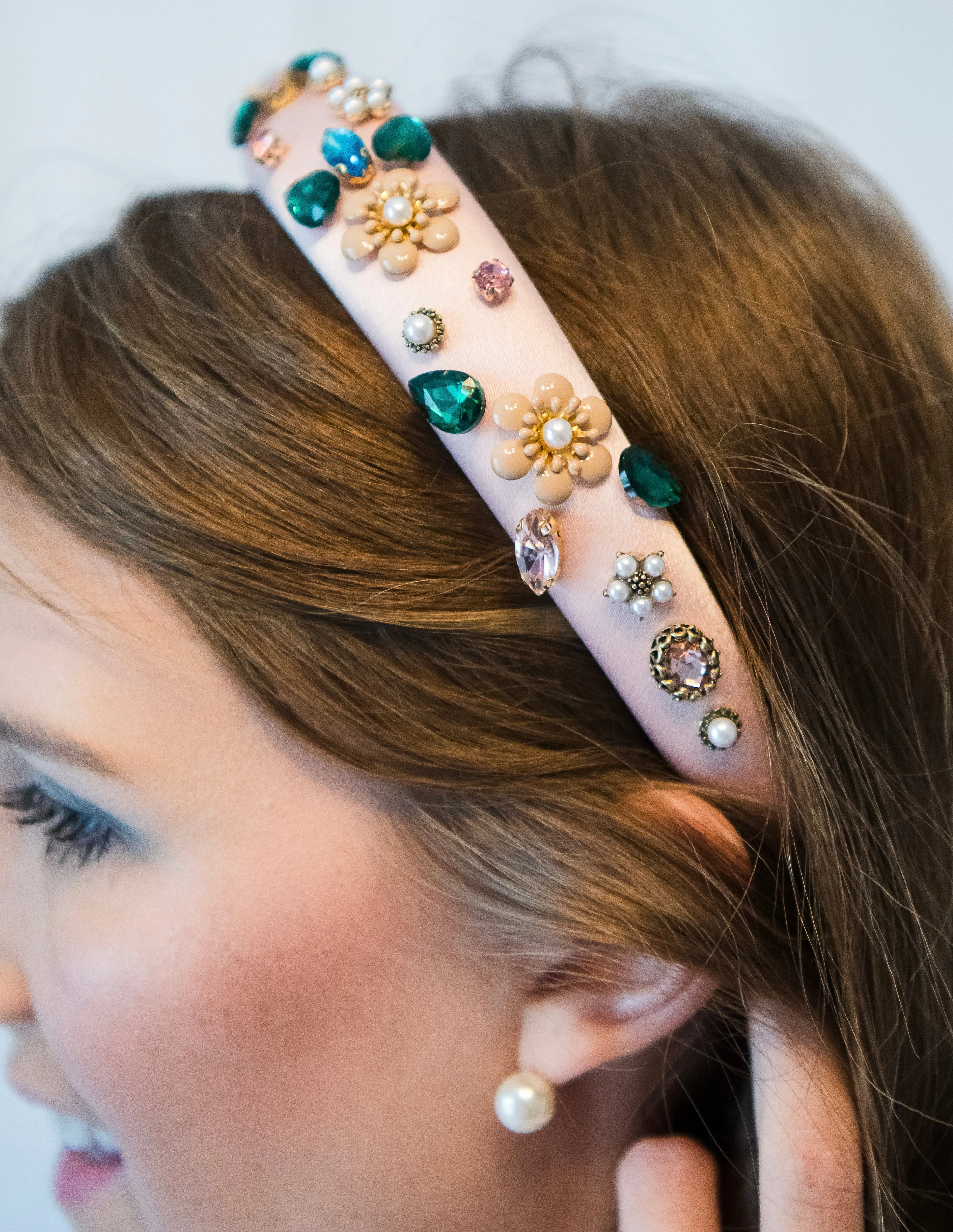 Blush Embellished Padded Headband