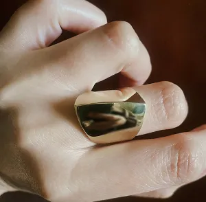 Bold, Modern, Architectural 14k Gold Ring