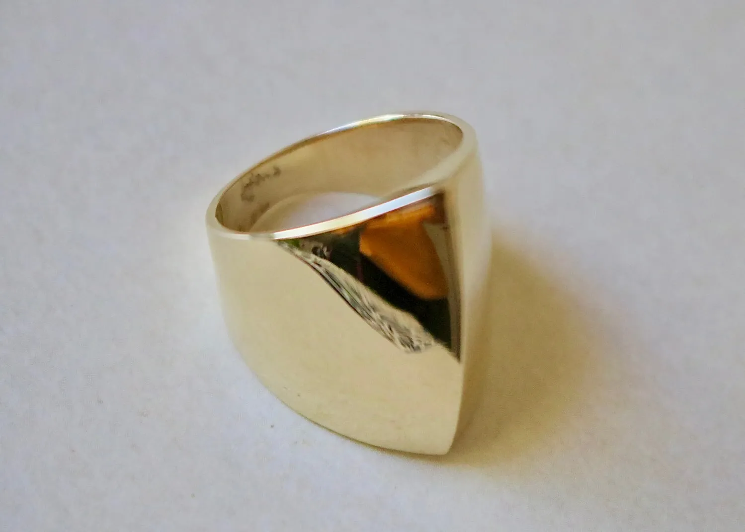 Bold, Modern, Architectural 14k Gold Ring