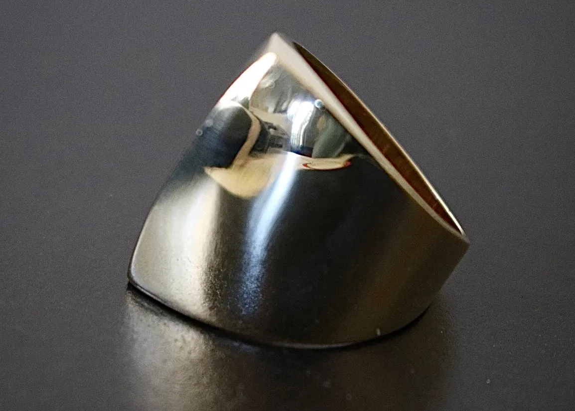 Bold, Modern, Architectural 14k Gold Ring