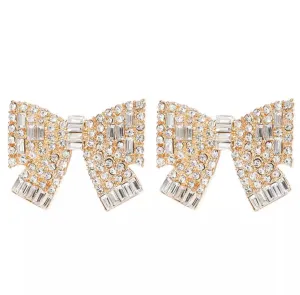 Bow Earrings with CZ Embellishment 210-09 | Erika Williner Designs
