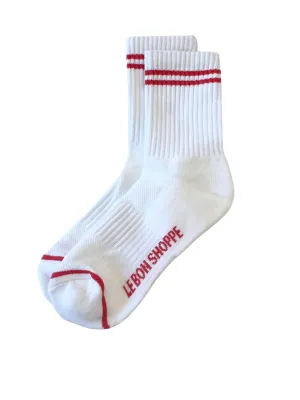 Boyfriend socks in clean white