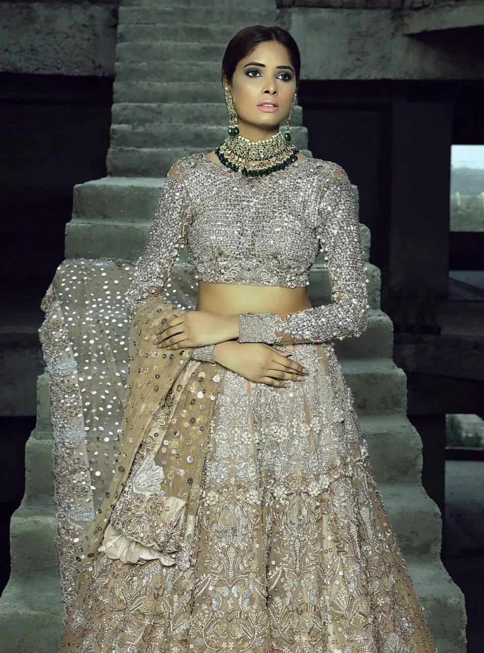 Bridal Wear Crop Top Lehenga Choli for Wedding Wear