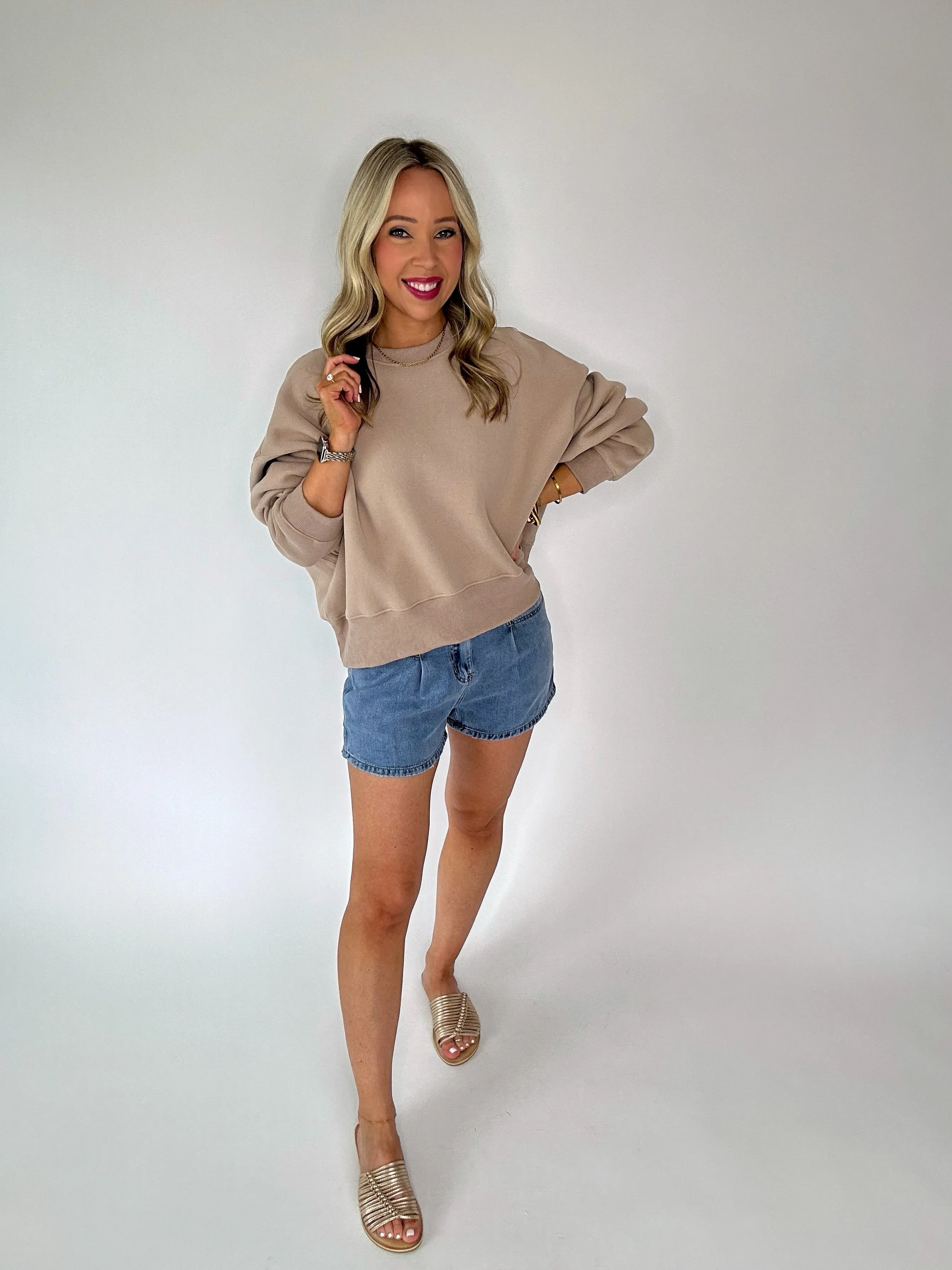 Bright Side Crewneck - Mocha