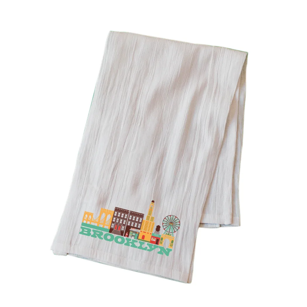BROOKLYN CITYSCAPE FLOUR SACK KITCHEN TOWEL