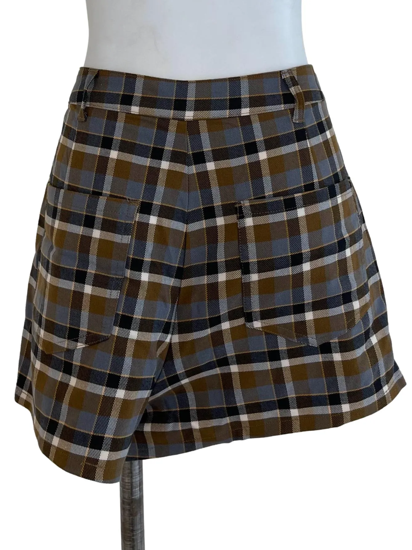 Brown Checkered Skorts