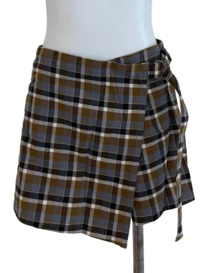 Brown Checkered Skorts