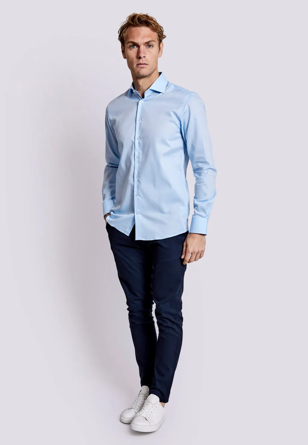 Bruun & Stengade King Slim Fit Texture Woven Dress Shirt
