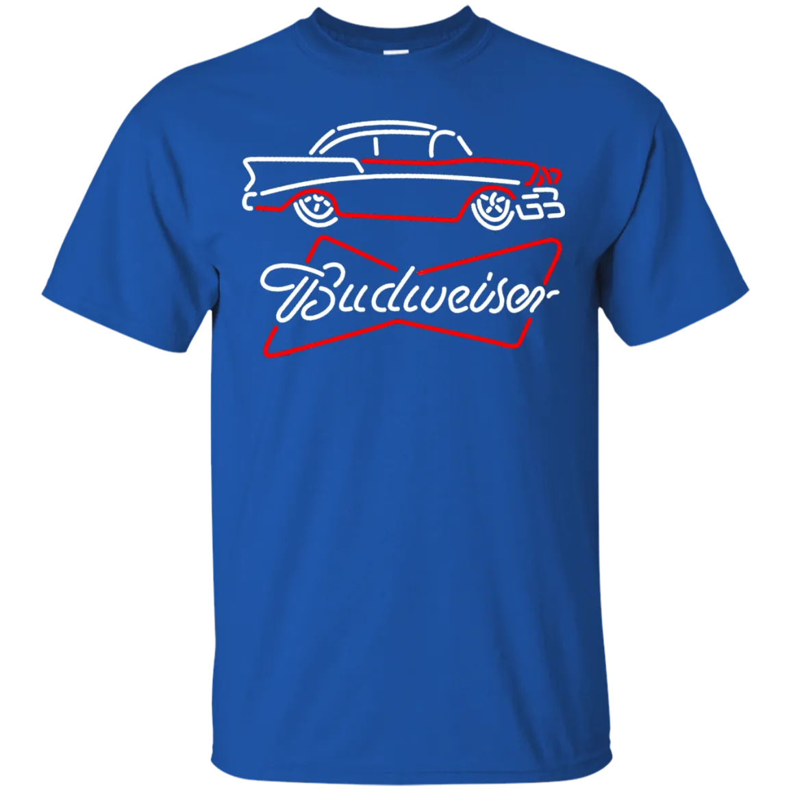 Budweiser Beer T-Shirt Custom Designed Graphic Pattern Retro Car