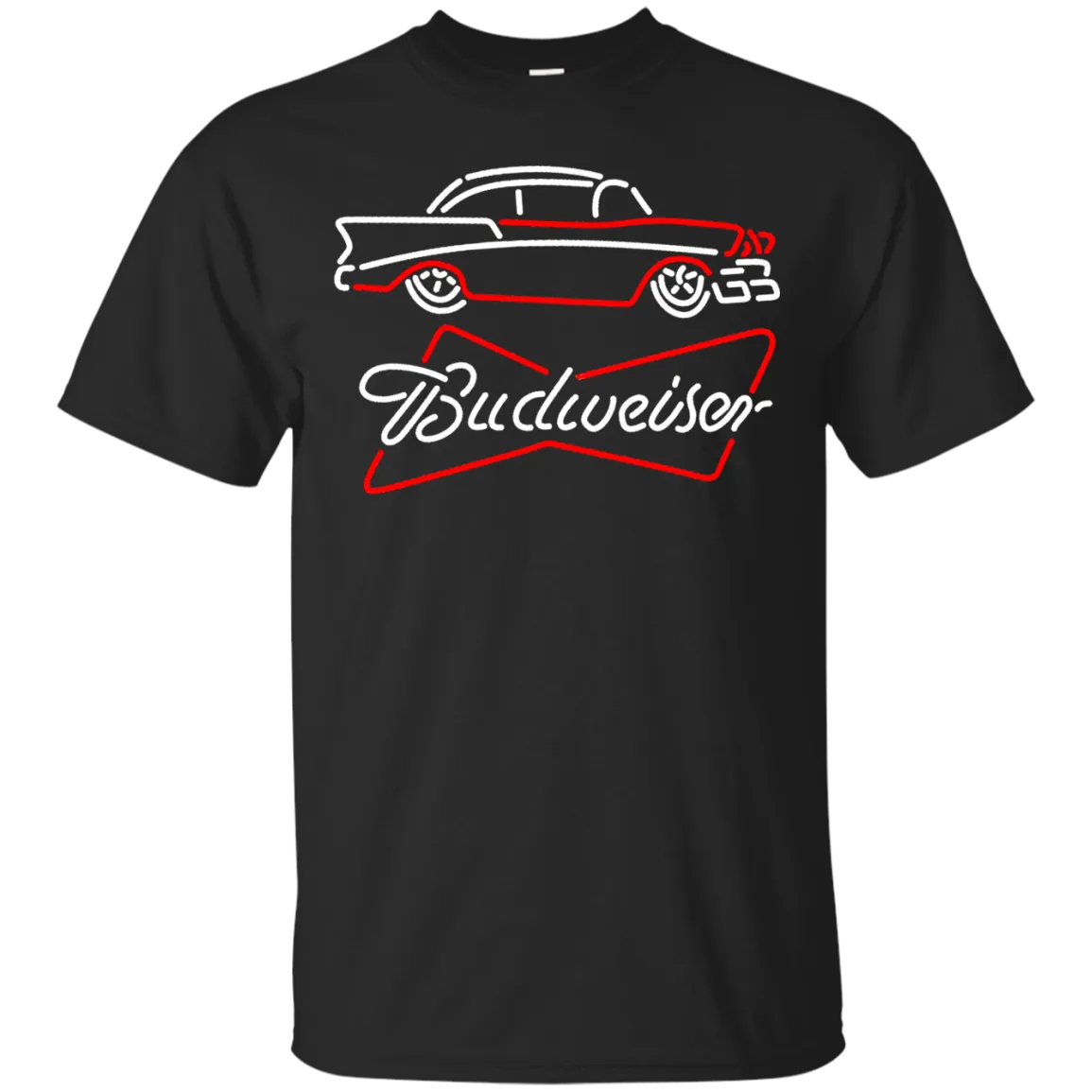 Budweiser Beer T-Shirt Custom Designed Graphic Pattern Retro Car