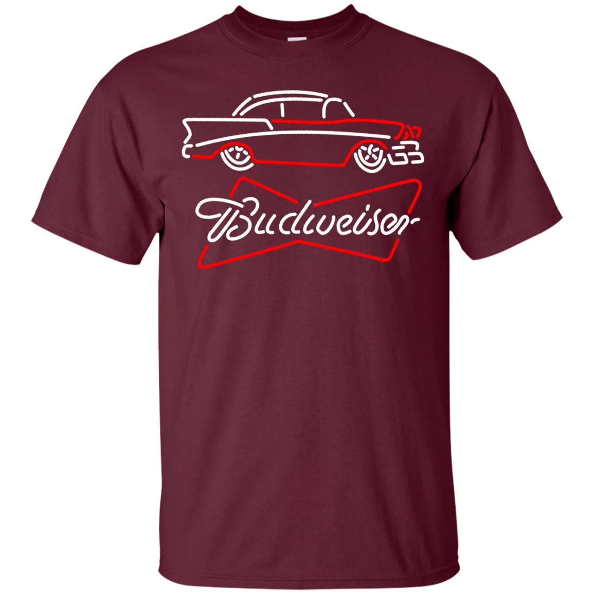 Budweiser Beer T-Shirt Custom Designed Graphic Pattern Retro Car
