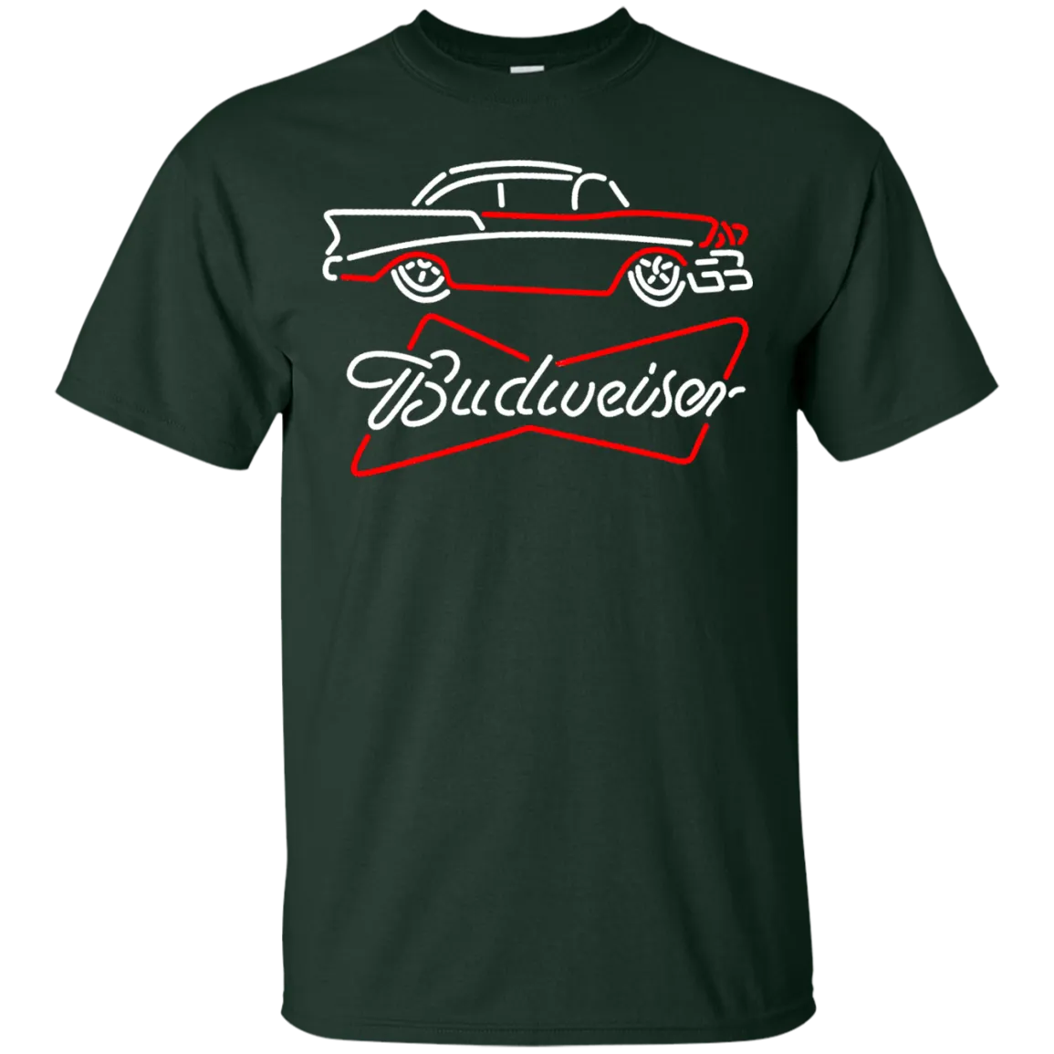 Budweiser Beer T-Shirt Custom Designed Graphic Pattern Retro Car
