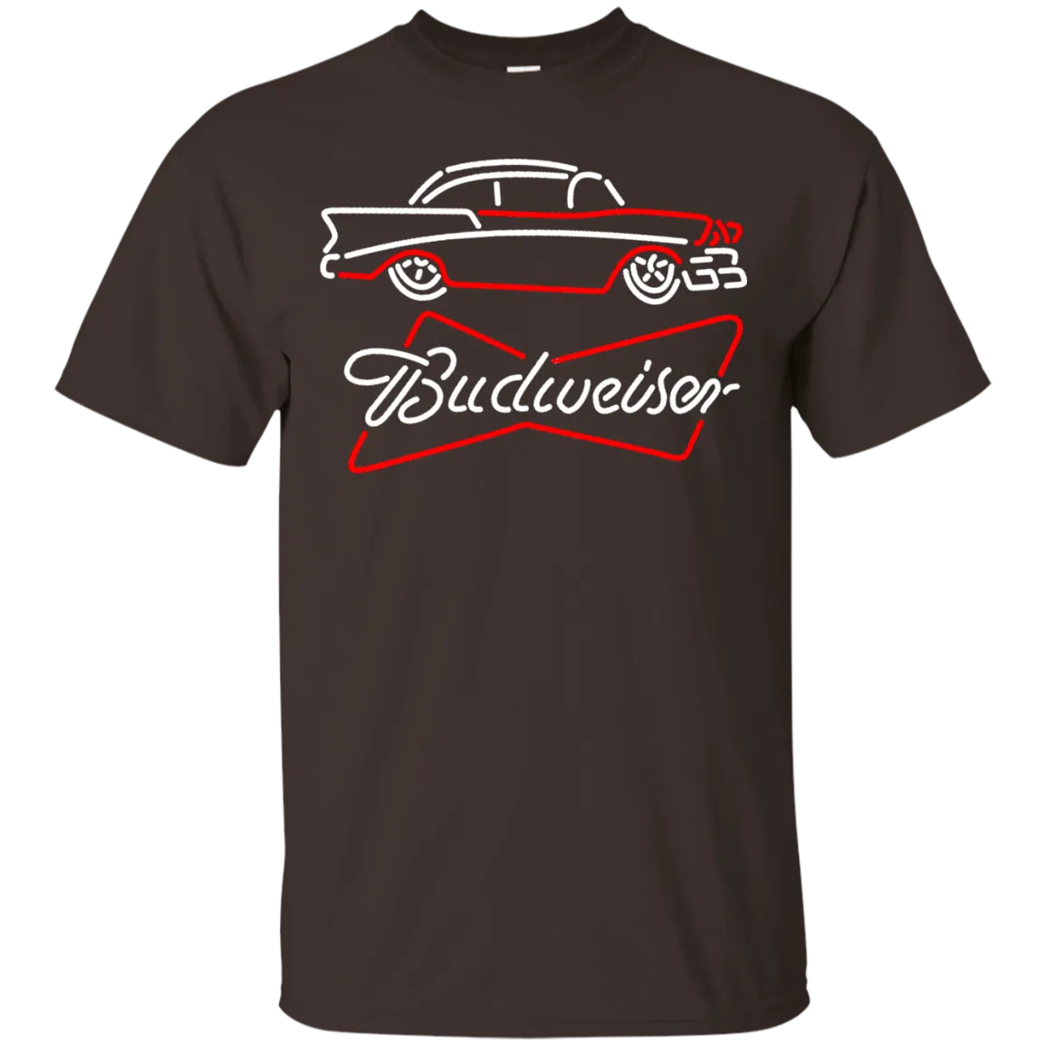 Budweiser Beer T-Shirt Custom Designed Graphic Pattern Retro Car