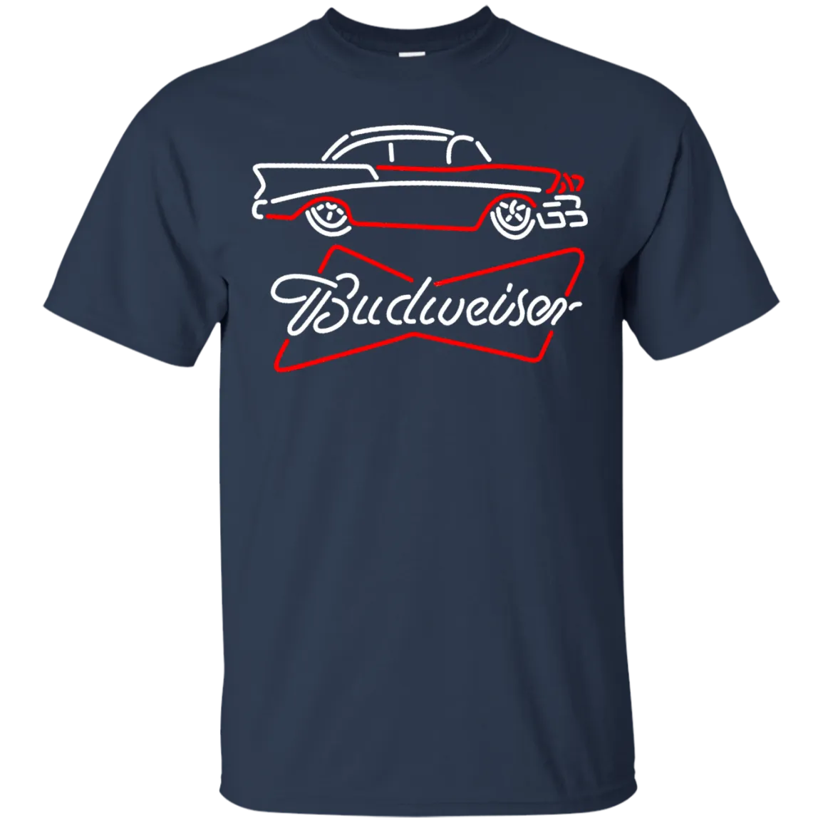 Budweiser Beer T-Shirt Custom Designed Graphic Pattern Retro Car