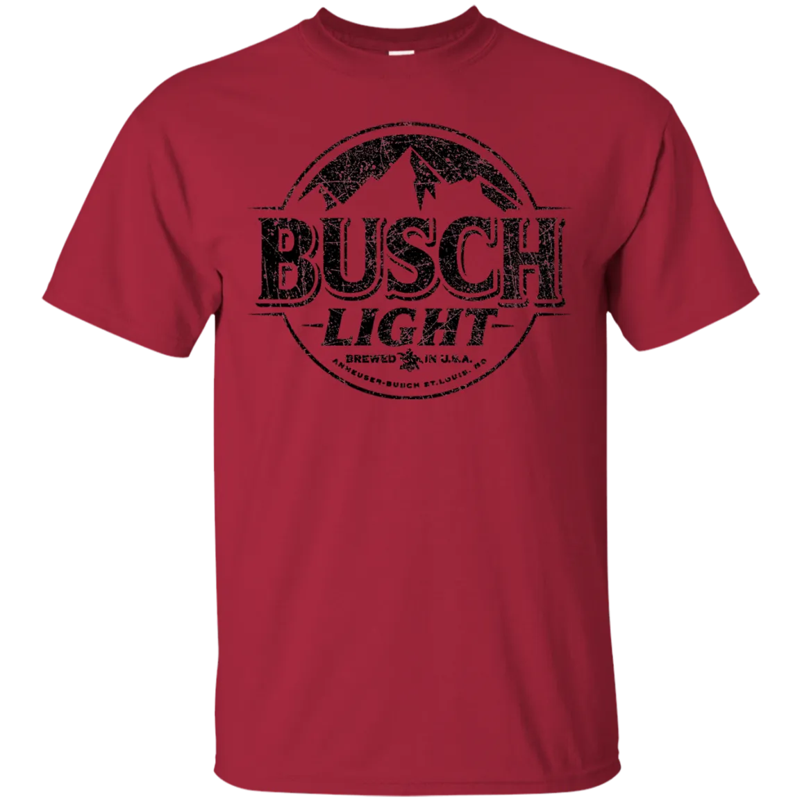 Busch Light Beer T-Shirt Custom Designed Black Worn Label Pattern