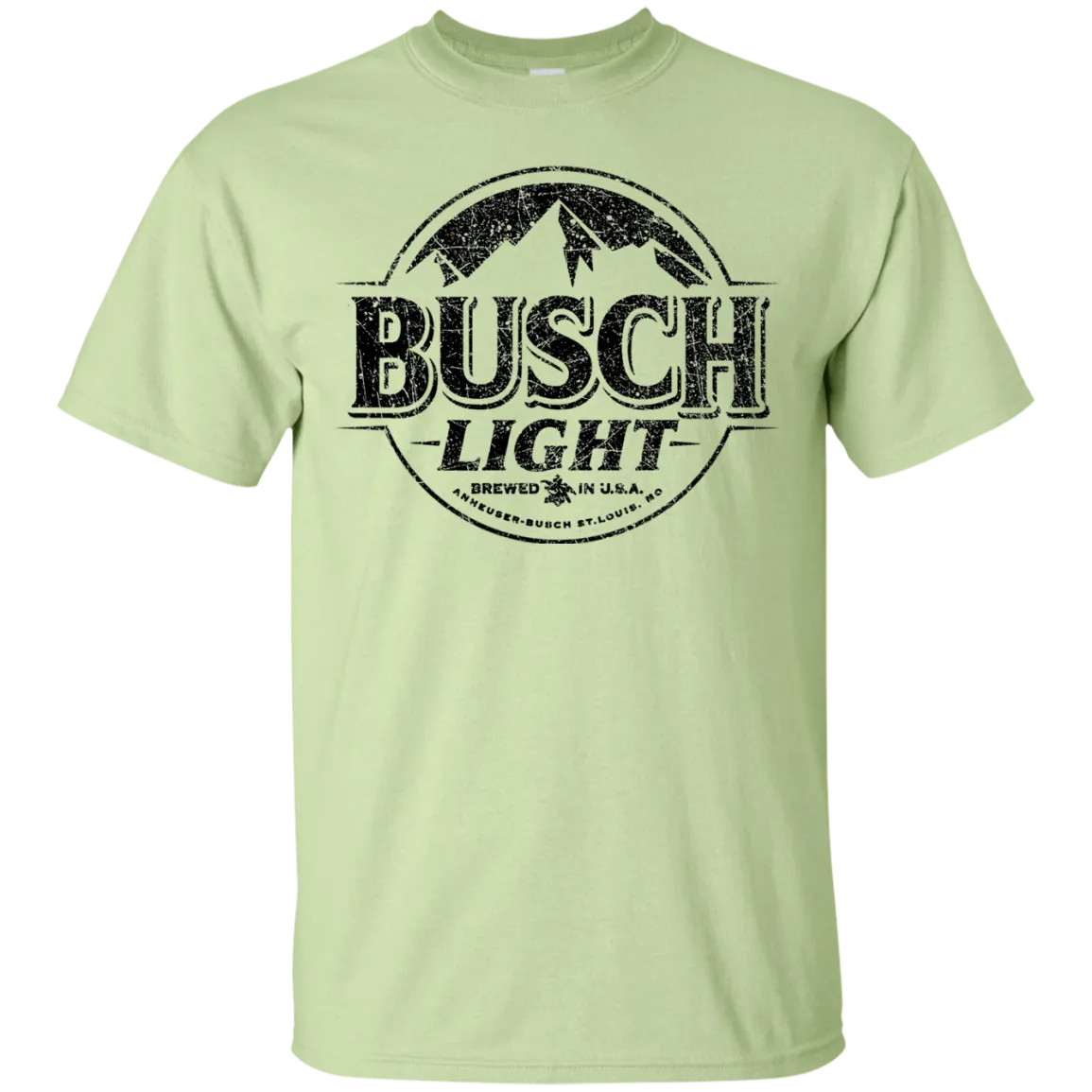 Busch Light Beer T-Shirt Custom Designed Black Worn Label Pattern