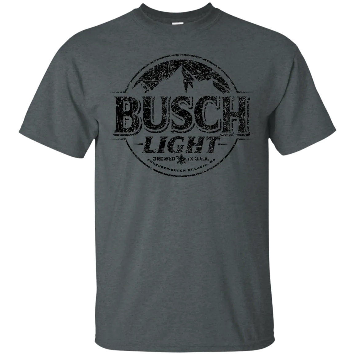 Busch Light Beer T-Shirt Custom Designed Black Worn Label Pattern
