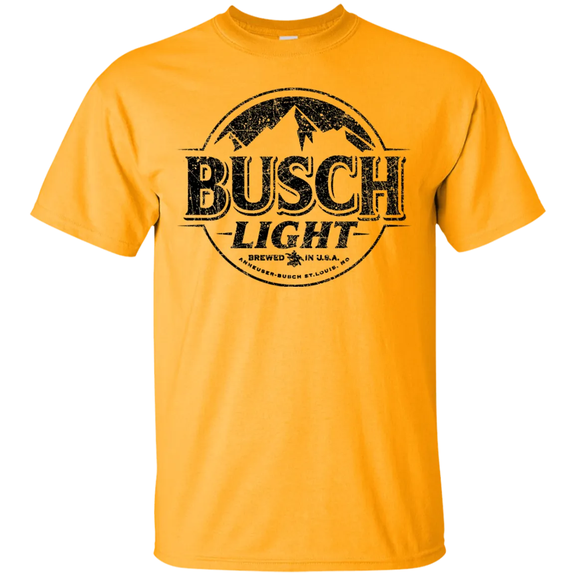 Busch Light Beer T-Shirt Custom Designed Black Worn Label Pattern