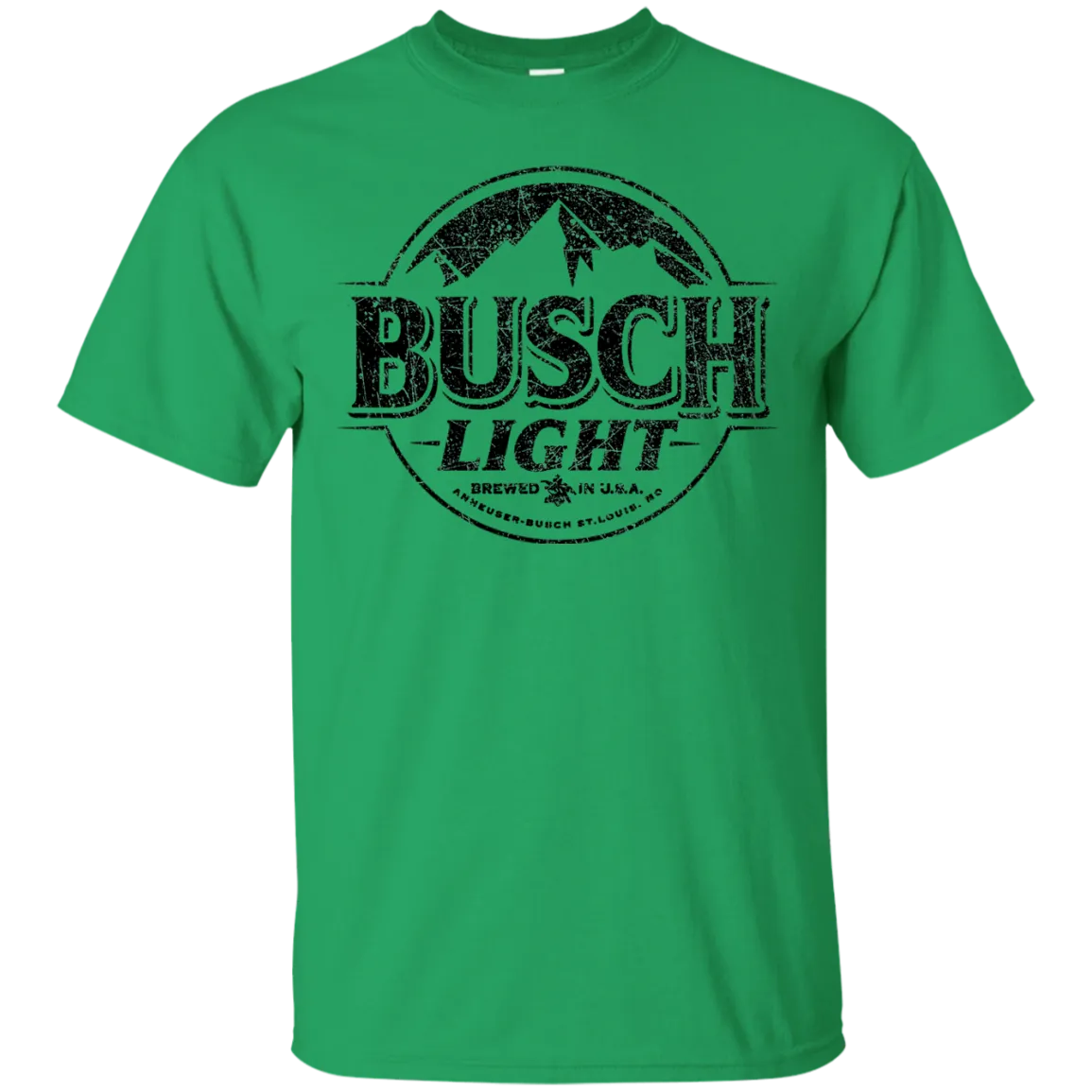 Busch Light Beer T-Shirt Custom Designed Black Worn Label Pattern