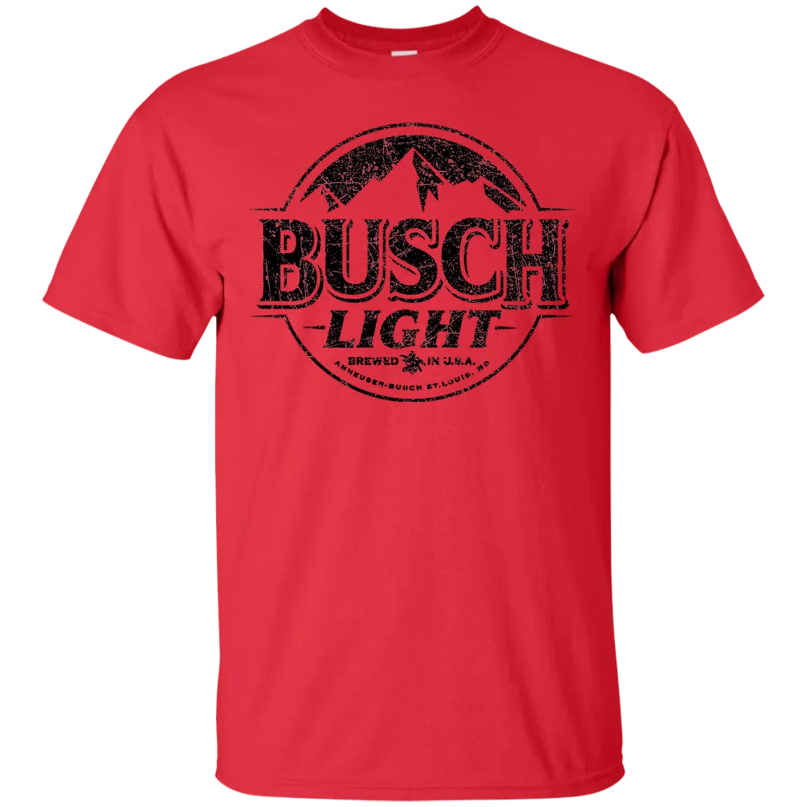 Busch Light Beer T-Shirt Custom Designed Black Worn Label Pattern
