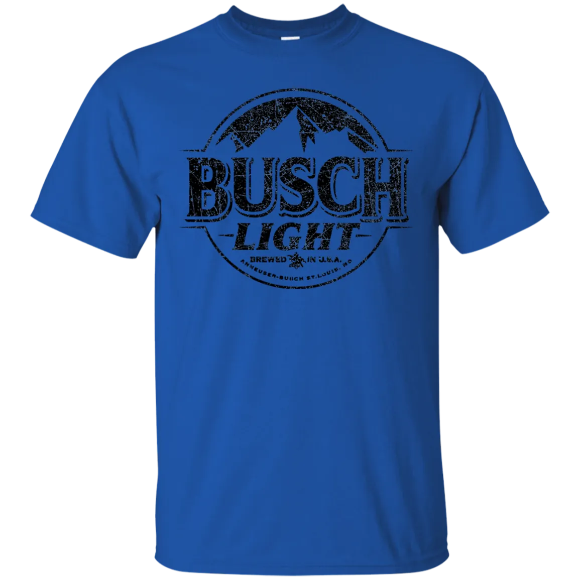 Busch Light Beer T-Shirt Custom Designed Black Worn Label Pattern