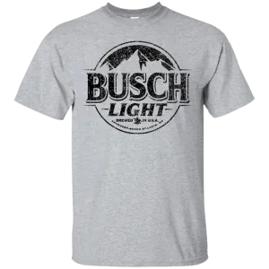 Busch Light Beer T-Shirt Custom Designed Black Worn Label Pattern