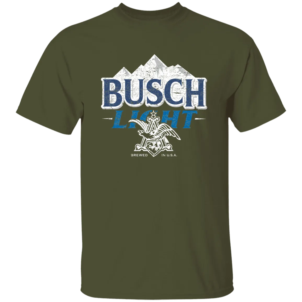 Busch Light Beer T-Shirt Custom Designed Color Worn Label Pattern